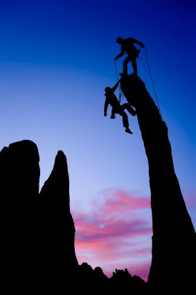 Teamwork Bergsteiger